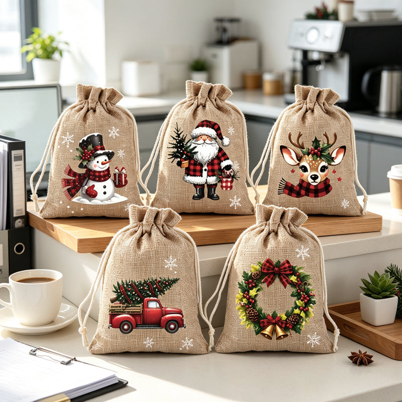 Christmas Drawstring Gift Bags