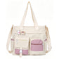 Large Capacity Multi-Pocket Canvas Tote Bag