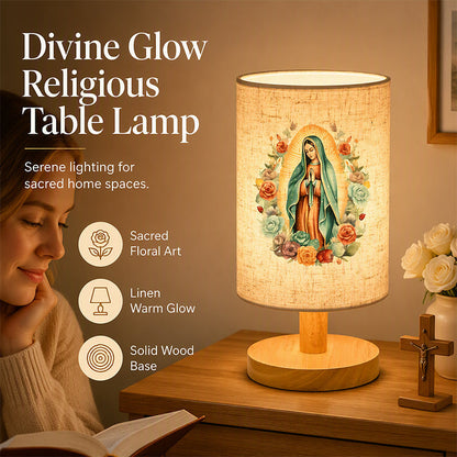 📢📢40% OFF !! ⏰Virgin Mary Pattern Wooden Table Lamp