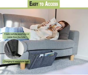🛏️50% OFF NOW! Bedside Hanging Storage Bag‑Multi‑Pocket Bed Caddy Organizer, Felt Hanging Pouch for Dorm Bunk Bed Hold Tablet Book Phone Stationery