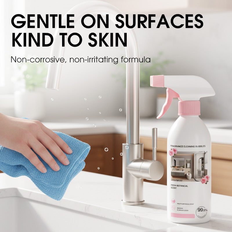 🔥 Multi-Purpose Bathroom Cleaner Spray: Removes Limescale & Soap Scum, Botanical Scent, Safe for Glass & Tiles