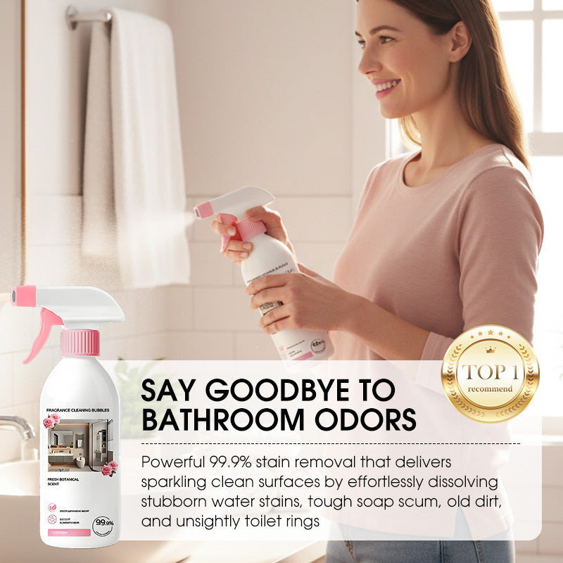 🔥 Multi-Purpose Bathroom Cleaner Spray: Removes Limescale & Soap Scum, Botanical Scent, Safe for Glass & Tiles