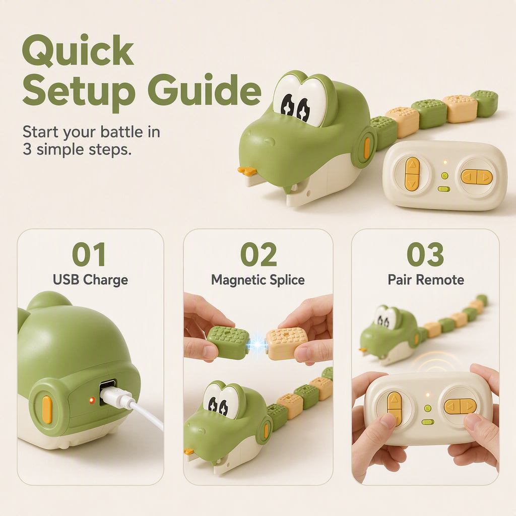 🐍 Remote Control Battle Snake – Magnetic Stretching for Family Fun & Indoor Play