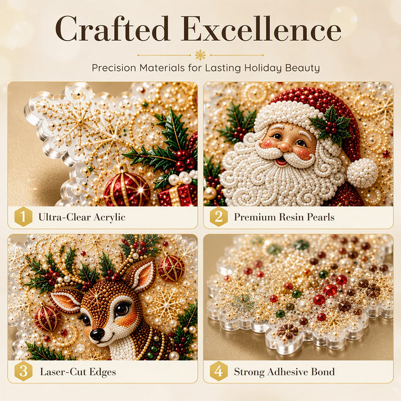 DIY Christmas Craft Kit with 5D Pearl Rhinestones for Christmas Tree – Festive Home Decoration, 50% Off