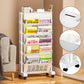 📚 LIMITED‑TIME 60% OFF! 🛞 Movable Bookshelf on Wheels – 5/6 Tiers, 45° Angled, Lockable Casters 📖