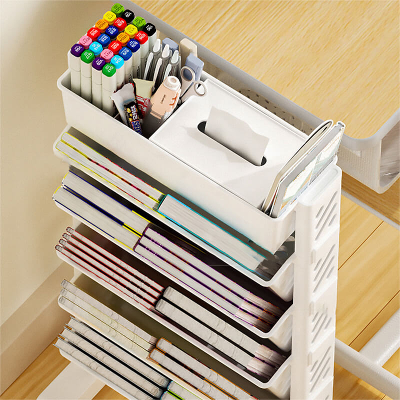 📚 LIMITED‑TIME 60% OFF! 🛞 Movable Bookshelf on Wheels – 5/6 Tiers, 45° Angled, Lockable Casters 📖
