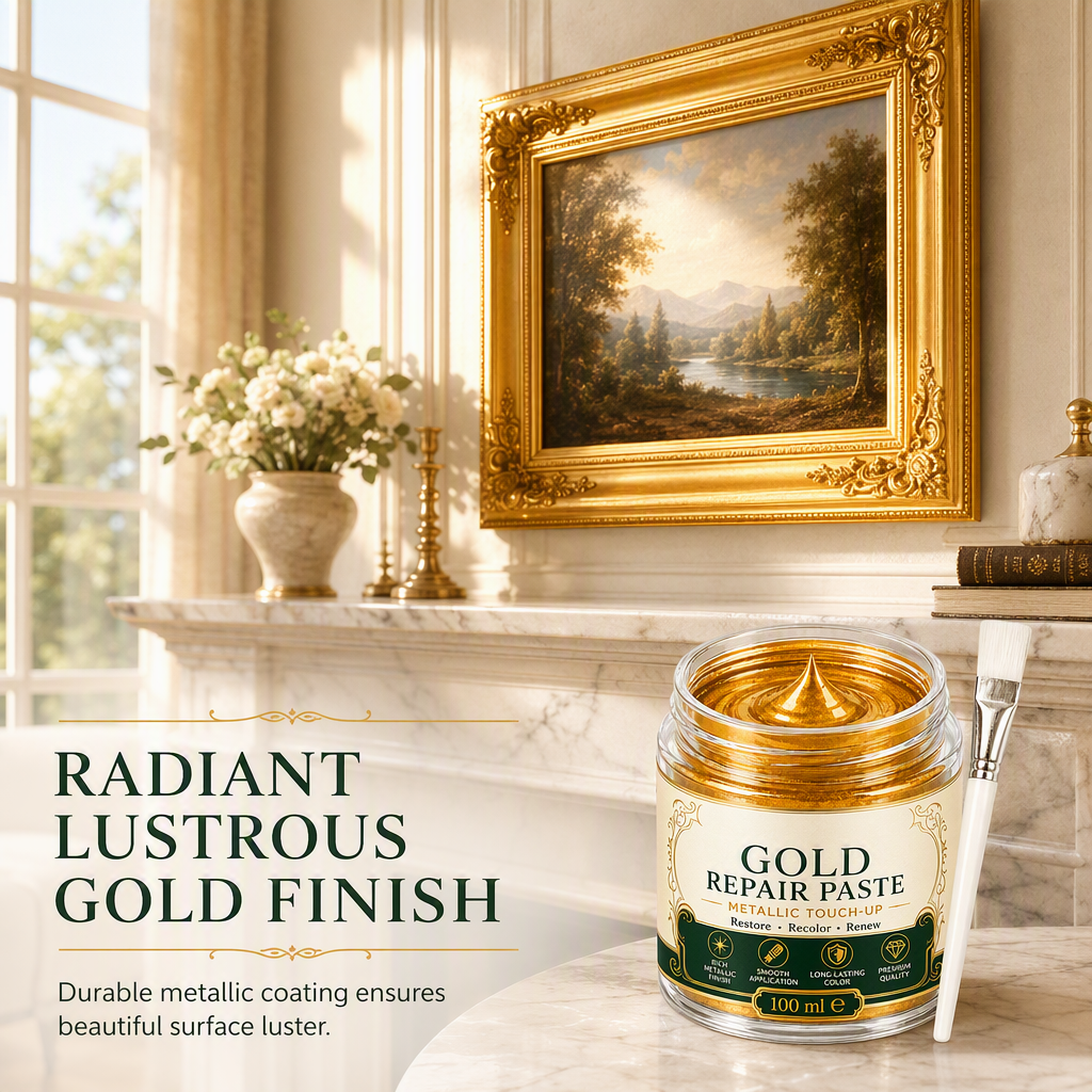 Gold/Silver Metallic Refinishing Repair Paste with Brush