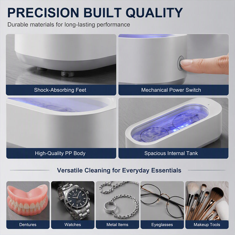 🔋 Rechargeable Ultrasonic Cleaner: Sonic Cavitation, 300ml, Cordless