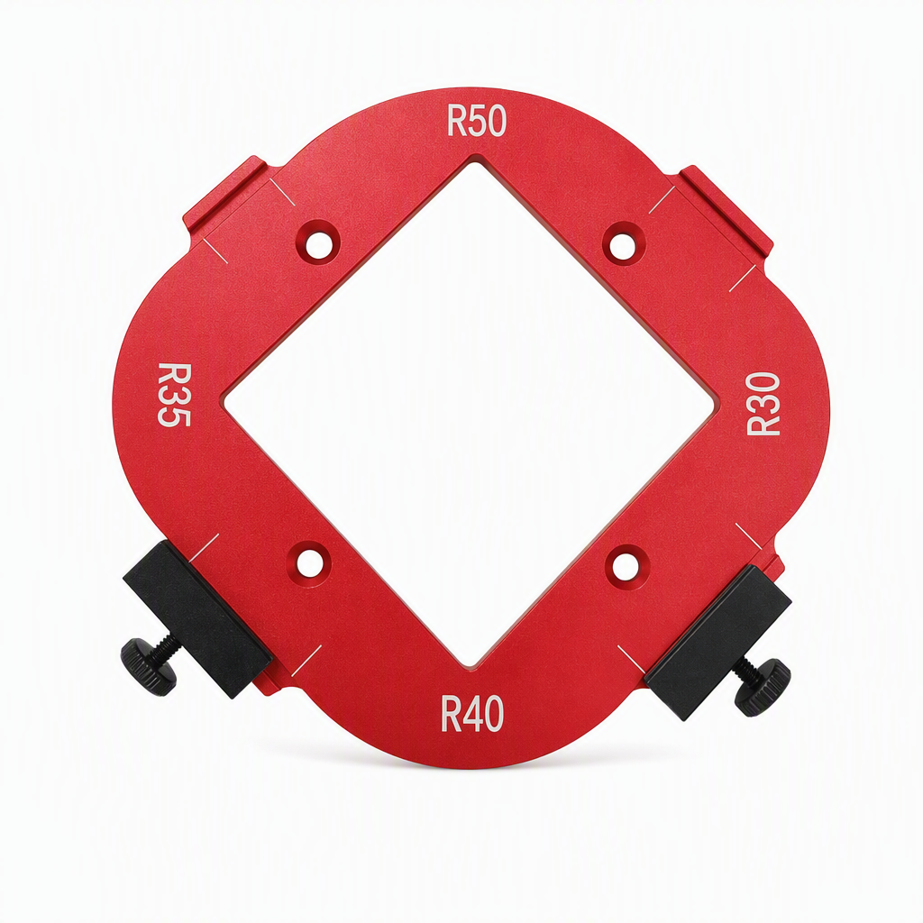 ⏳🔥LIMITED-TIME 50% OFF! ⏰🔧 Router Template – Round Corner R Angle Jig, CNC Machined Alloy & Non-Slip Stop Blocks – For Woodworking & Wardrobe DIY 📐🛠️