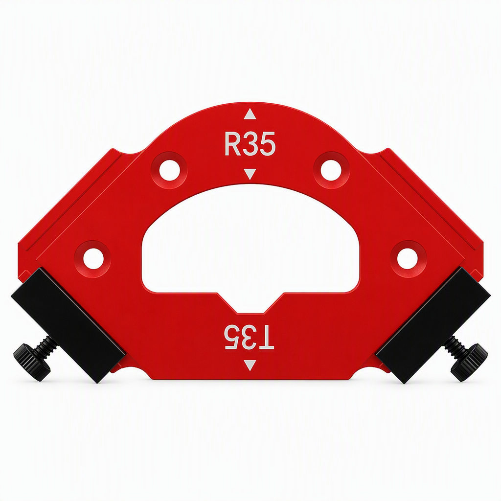⏳🔥LIMITED-TIME 50% OFF! ⏰🔧 Router Template – Round Corner R Angle Jig, CNC Machined Alloy & Non-Slip Stop Blocks – For Woodworking & Wardrobe DIY 📐🛠️
