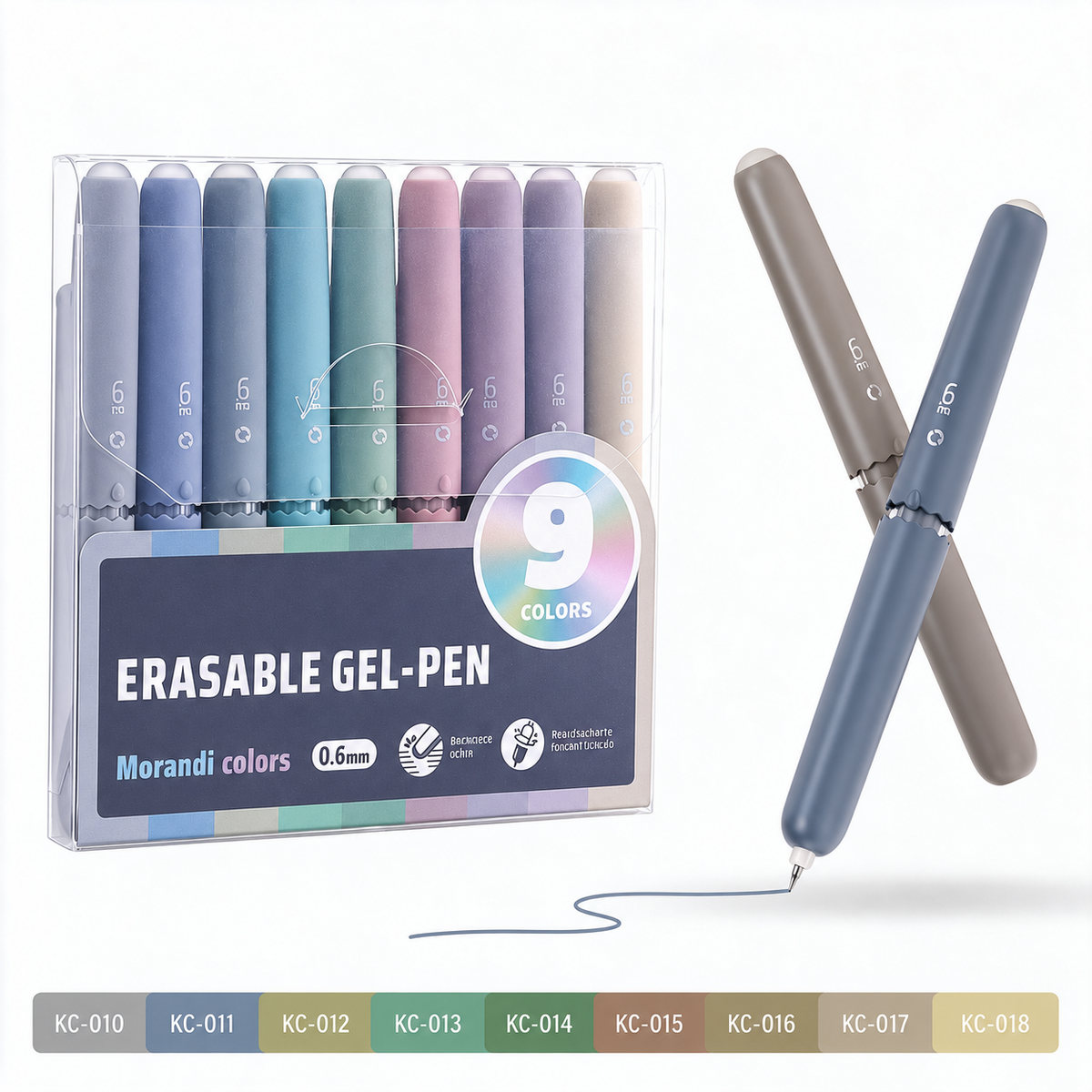 ✨50% OFF NOW! 9 Colors Macaron Erasable Gel Pen Set – Retractable Erasable Writing Pens, Cute Pastel Ink Pens for Journaling, Note Taking, Planner & School Supplies for Students
