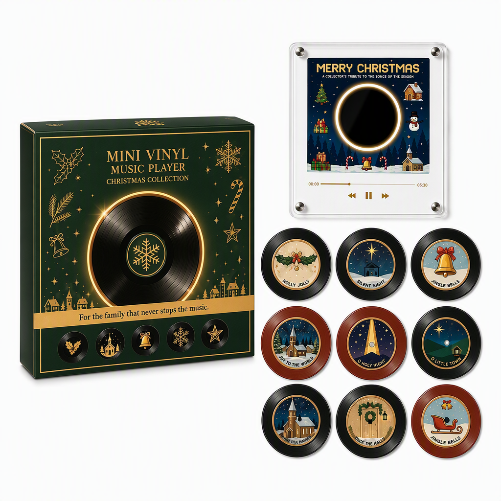 ⏰ NFC Magnetic Fridge Music Box – Tap to Play, 360° Rotating LED Light 🧲