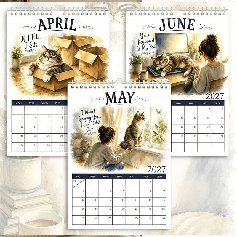 🐱🔥 50% OFF! 2027 A Cats Life Wall Calendar – Monthly Cute Cat Photos, Large Date Grid, Holiday Markings, Thick Paper, Hang-Anywhere Home & Office Decor ✨