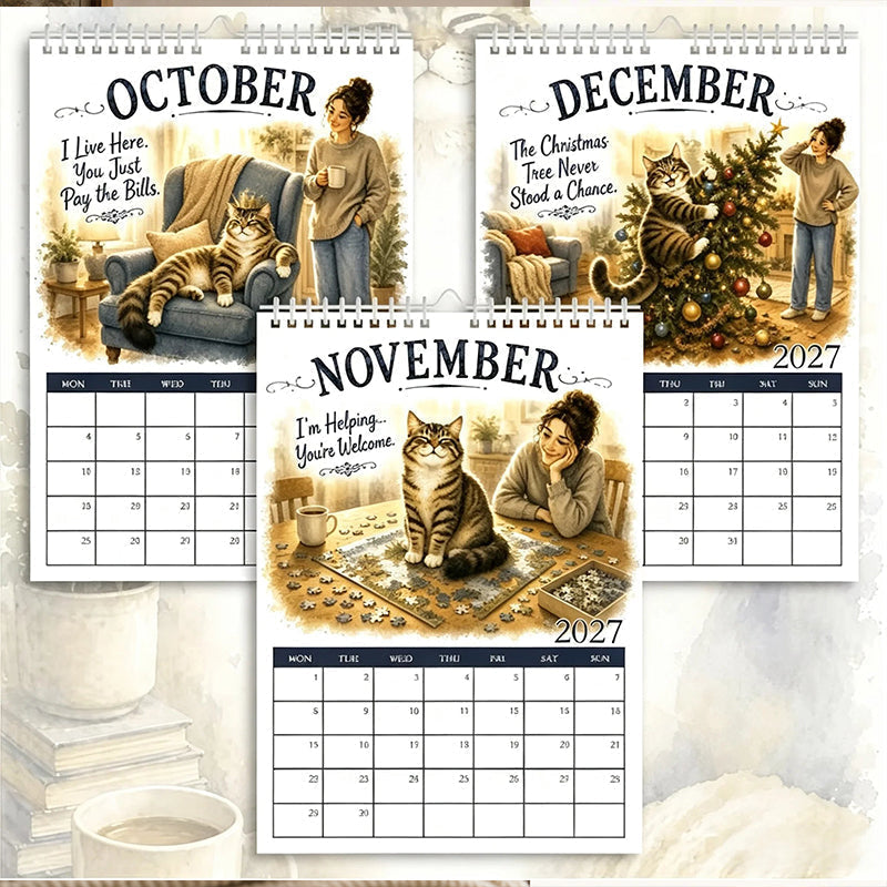 🐱🔥 50% OFF! 2027 A Cats Life Wall Calendar – Monthly Cute Cat Photos, Large Date Grid, Holiday Markings, Thick Paper, Hang-Anywhere Home & Office Decor ✨