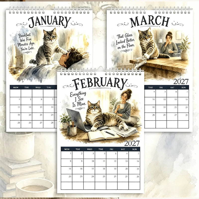 🐱🔥 50% OFF! 2027 A Cats Life Wall Calendar – Monthly Cute Cat Photos, Large Date Grid, Holiday Markings, Thick Paper, Hang-Anywhere Home & Office Decor ✨