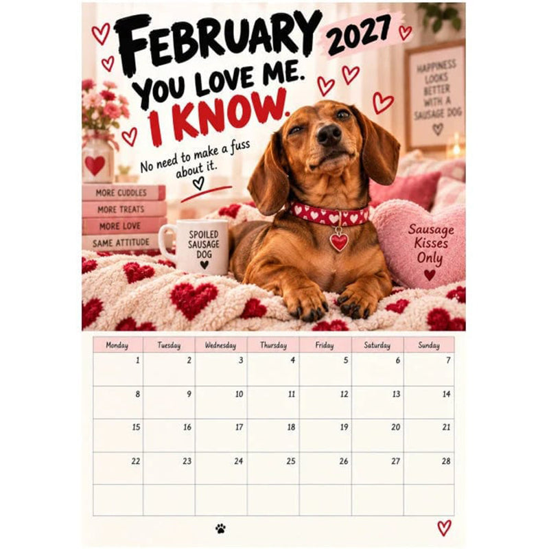 🥳2026 HOT SALE🥳💞50K+ SOLD! 🌸 50% OFF NOW! 🌸2027 Playful Dachshund Calendar