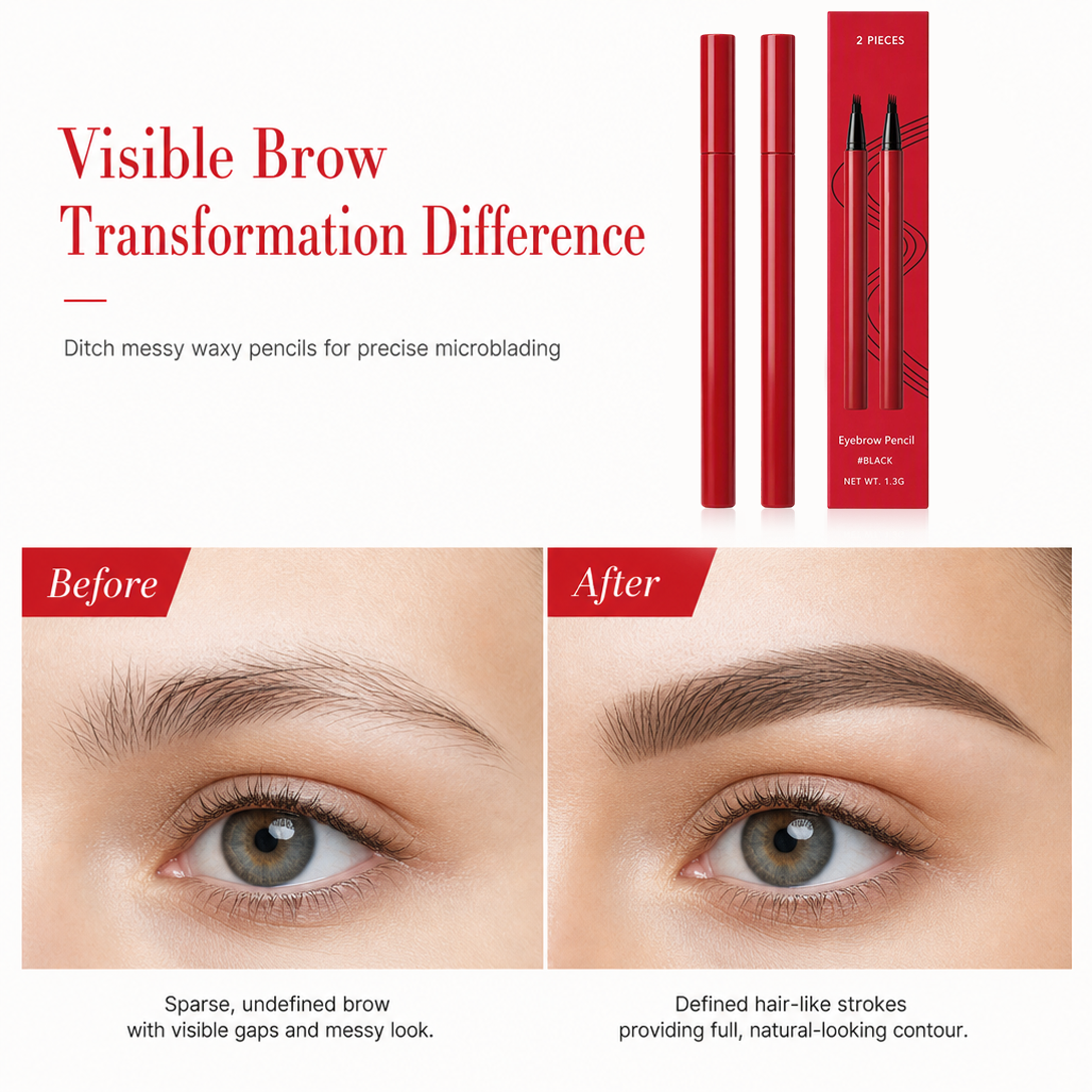 ✍️ 4-Tip Liquid Eyebrow Pen | Natural-Look Strokes