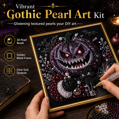 🦇 3D Pearl Gothic Art Kit | Halloween DIY