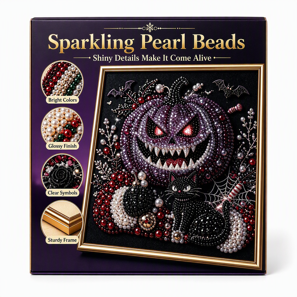 🦇 3D Pearl Gothic Art Kit | Halloween DIY