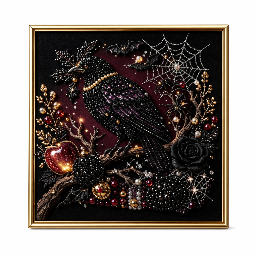 🦇 3D Pearl Gothic Art Kit | Halloween DIY