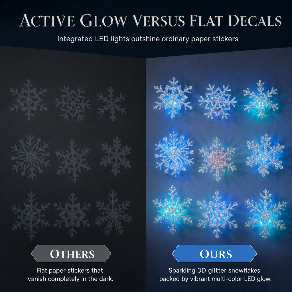 🥳2026 HOT SALE🥳💞50K+ SOLD!💥 50% OFF!❄️Glowing Snowflake Night Light Wall Stickers