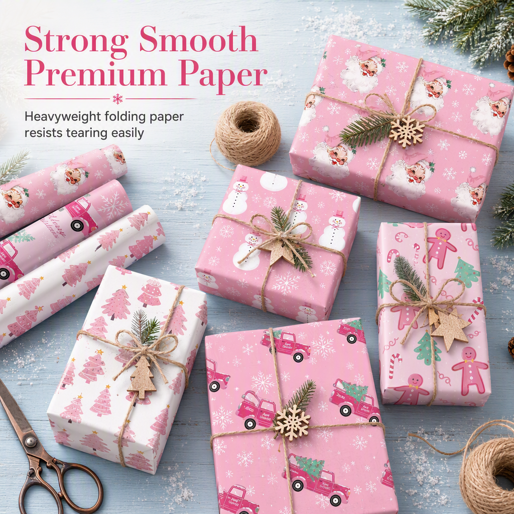12 Sheets Christmas Snowman Gift Box Wrapping Paper