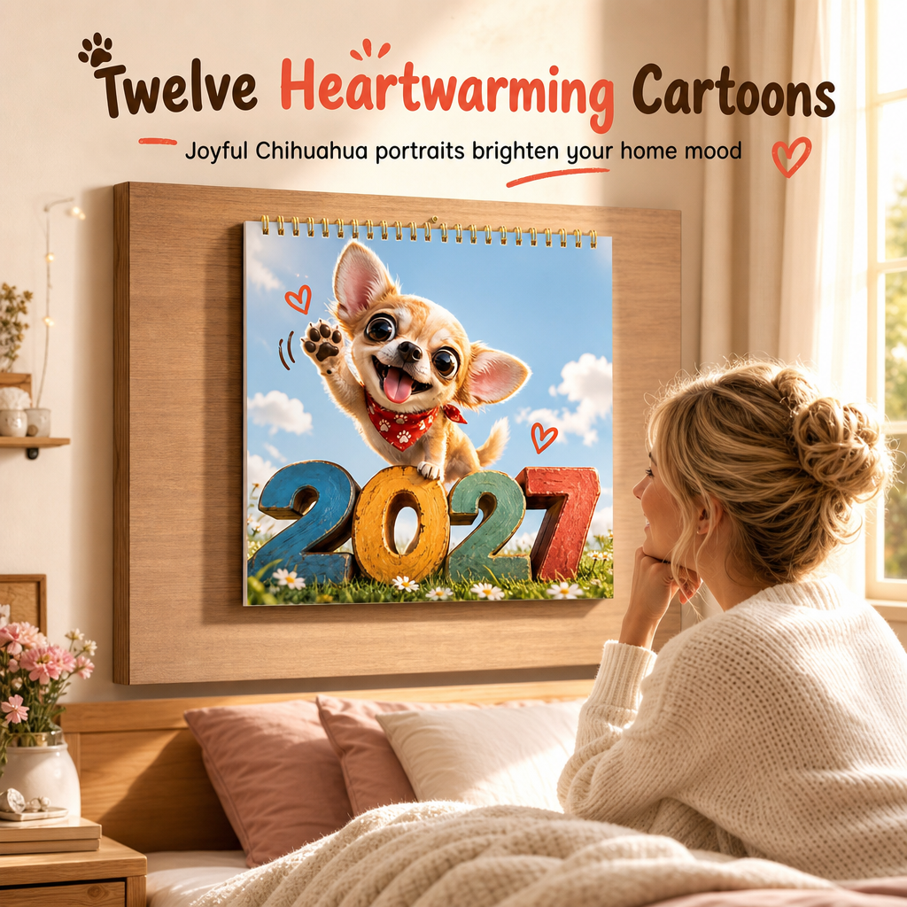 🎄🎁Christmas Sale 🐕Chihuahua 12 Month Wall Calendar