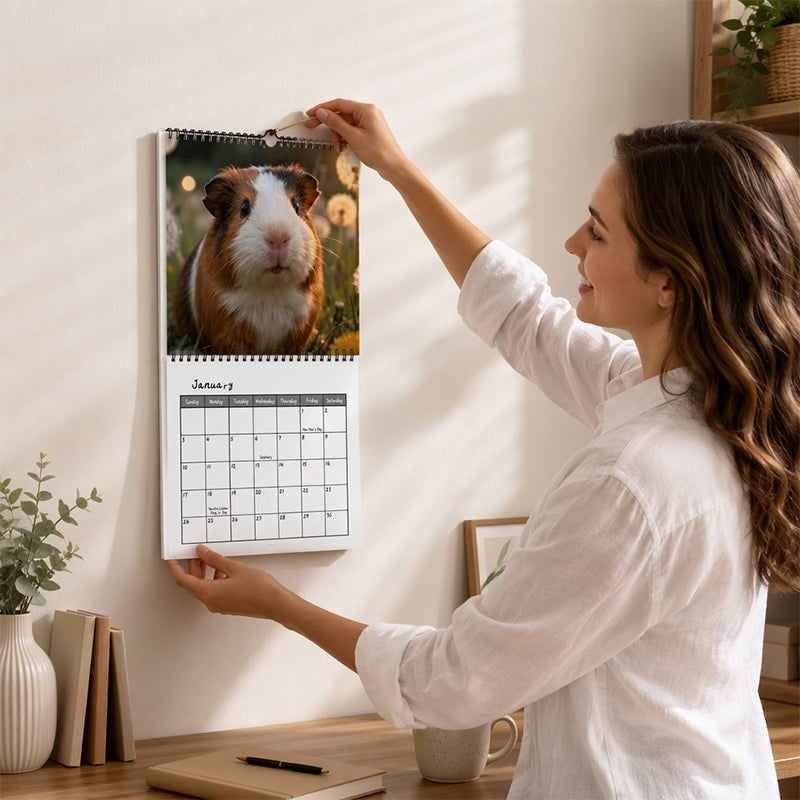 🗓️🔥2027 Funny Adorable Guinea Pig Wall Calendar