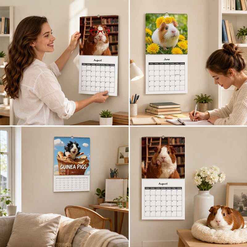 🗓️🔥2027 Funny Adorable Guinea Pig Wall Calendar