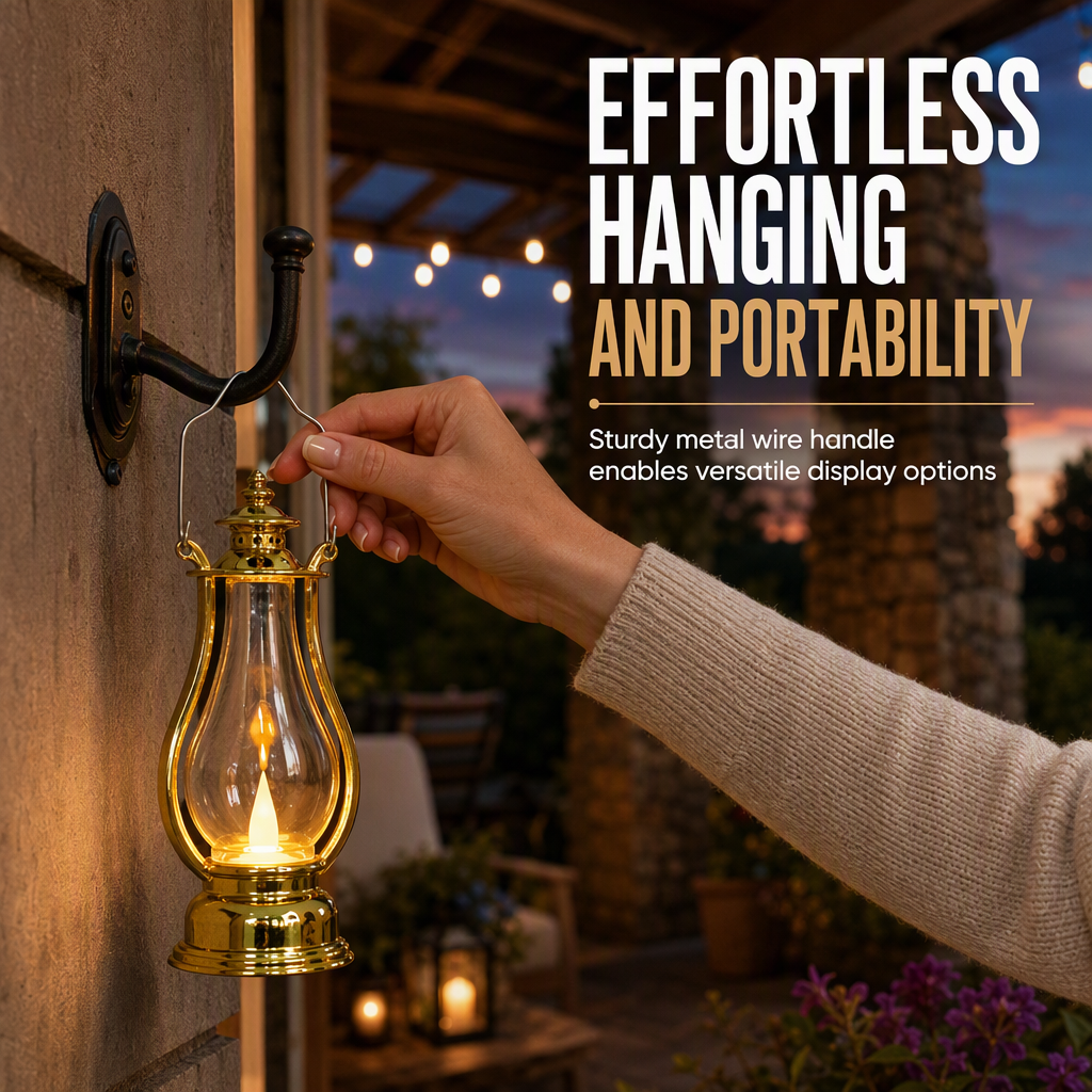 Add Warm Glow Instantly! No-Flame Flickering LED Kerosene Lantern