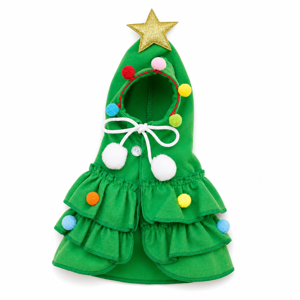 🌲Xmas Hot Sales - Just ￡7.99😍Christmas Tree Pet Cape Cloak for Cats & Dogs