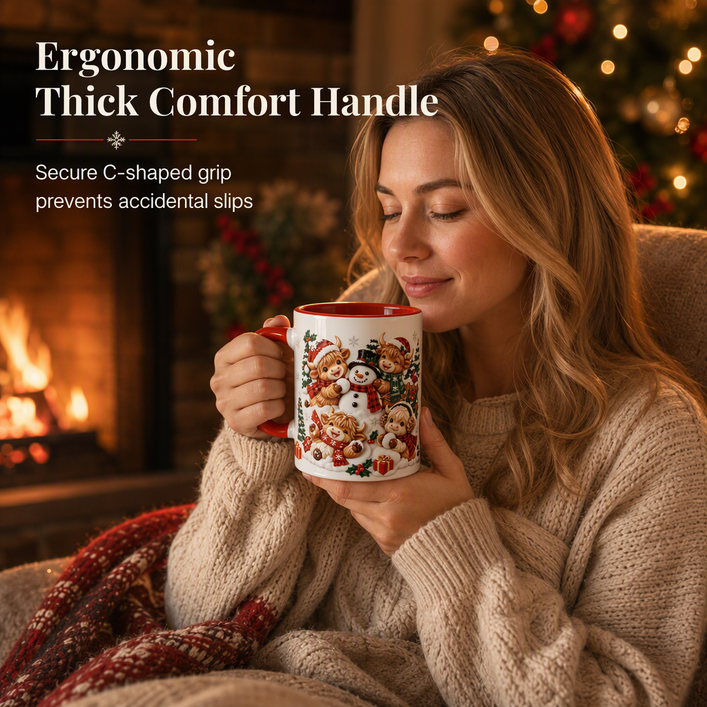 ☃️ Festive Snowman Ceramic Mug – Cozy Christmas Coffee & Hot Cocoa Cup
