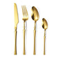 🍴 Stainless Steel Flatware Set: 304 Steel, 5 Finishes, 4/24 Pieces, Slim Profile