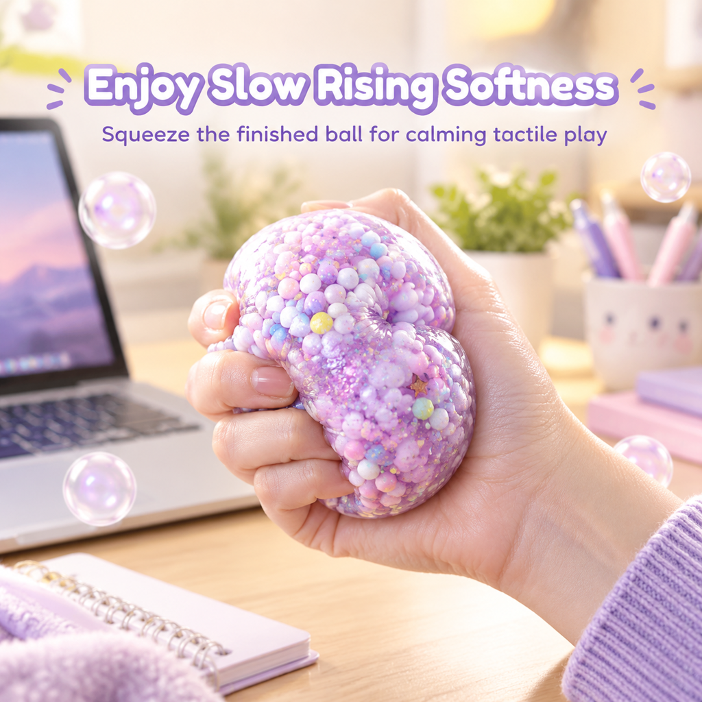 🧪DIY Squeeze Ball Making Kit – mix colorful clay & sparkling fillers, leak-proof slow-rising fun. No-mess craft for kids! 🎨✅