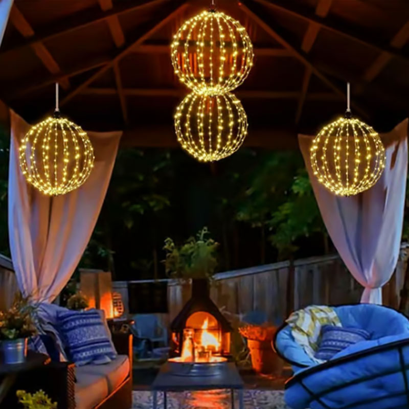 ✨ Hanging LED Sphere Light | Foldable Event Decoration