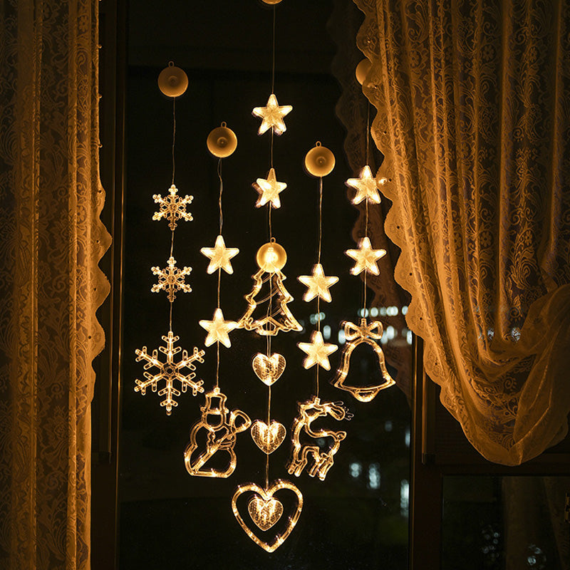 ⏳LAST DAY SALE ONLY ￡7.99!!🎄❄️ DIY Christmas Snowflake Suction Cup LED Lights ✨ | Battery Operated, Warm & Multi-Colour, Window Suction Lights, Christmas Home & Party Decor