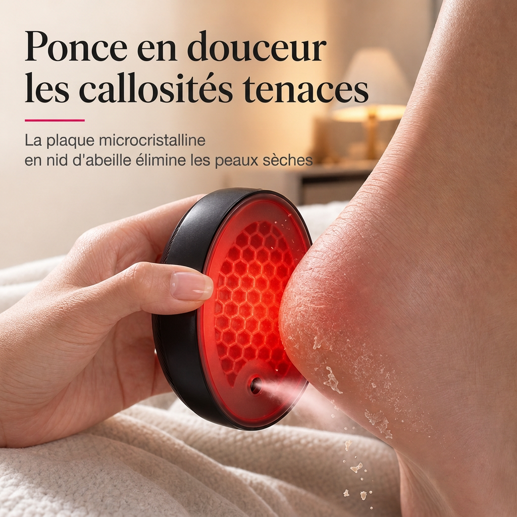 Waterproof Electric Foot Callus Remover with Red and Blue Light Care and Hydrating Spray