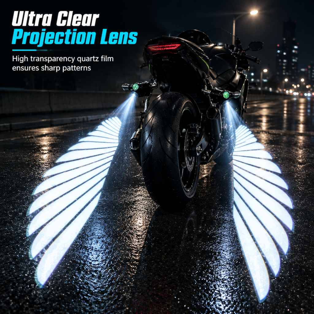Motorcycle LED Angel Wings Ground Projection Lights