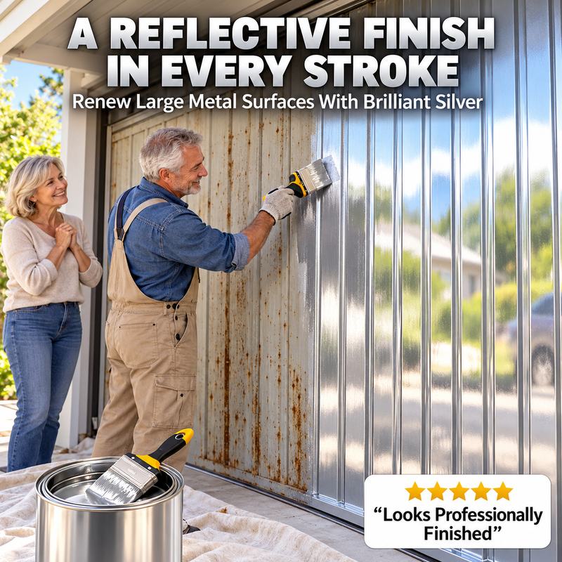 🎨 Water-Based Metallic Silver Paint for Metal Renovation