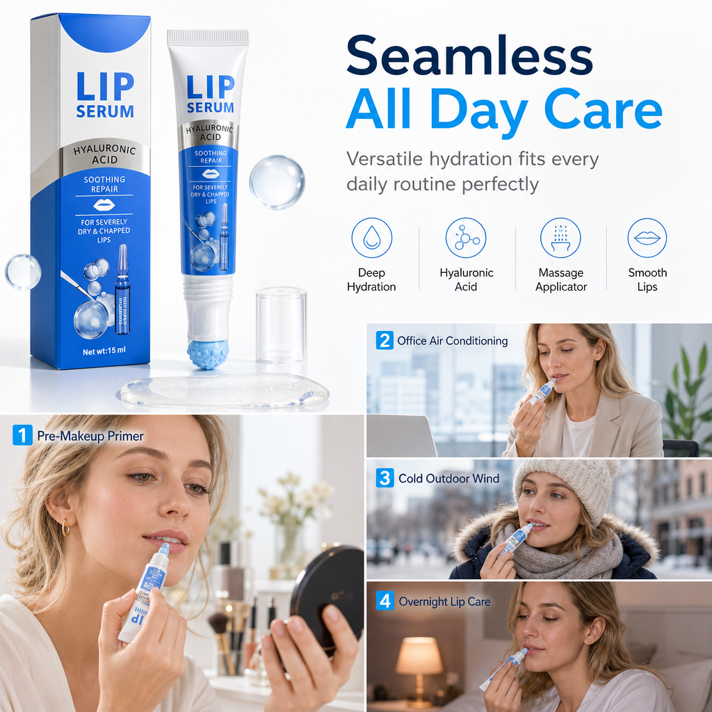 Moisturizing Lip Balm Serum for Hydrating Lip Care and Reducing Lip Lines 15ml
