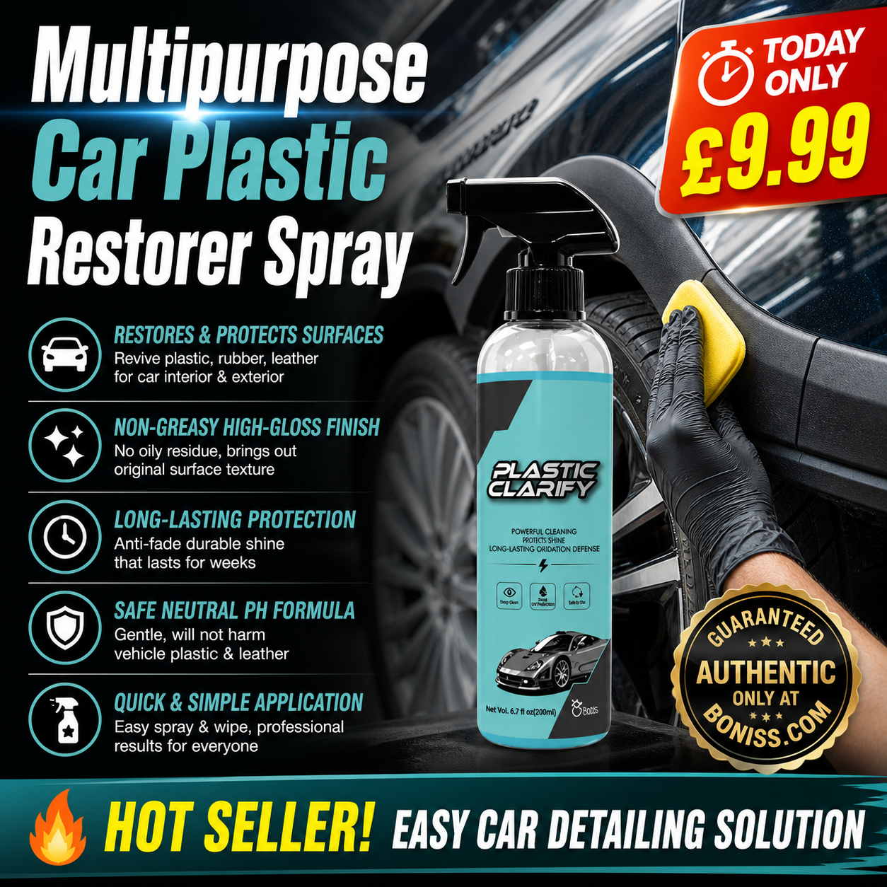 🔥🔥Multipurpose Efficient Car Plastic Restorer Spray