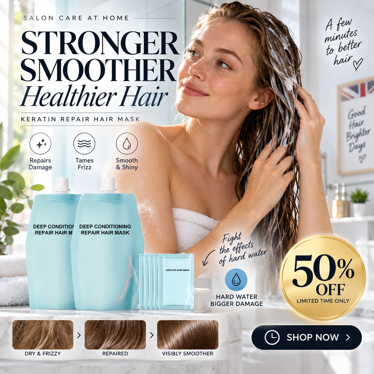 🔥Keratin Nourishing Hair Mask  – For Dry & Frizzy Hai&Repair Damaged Hair from Perm & Dye